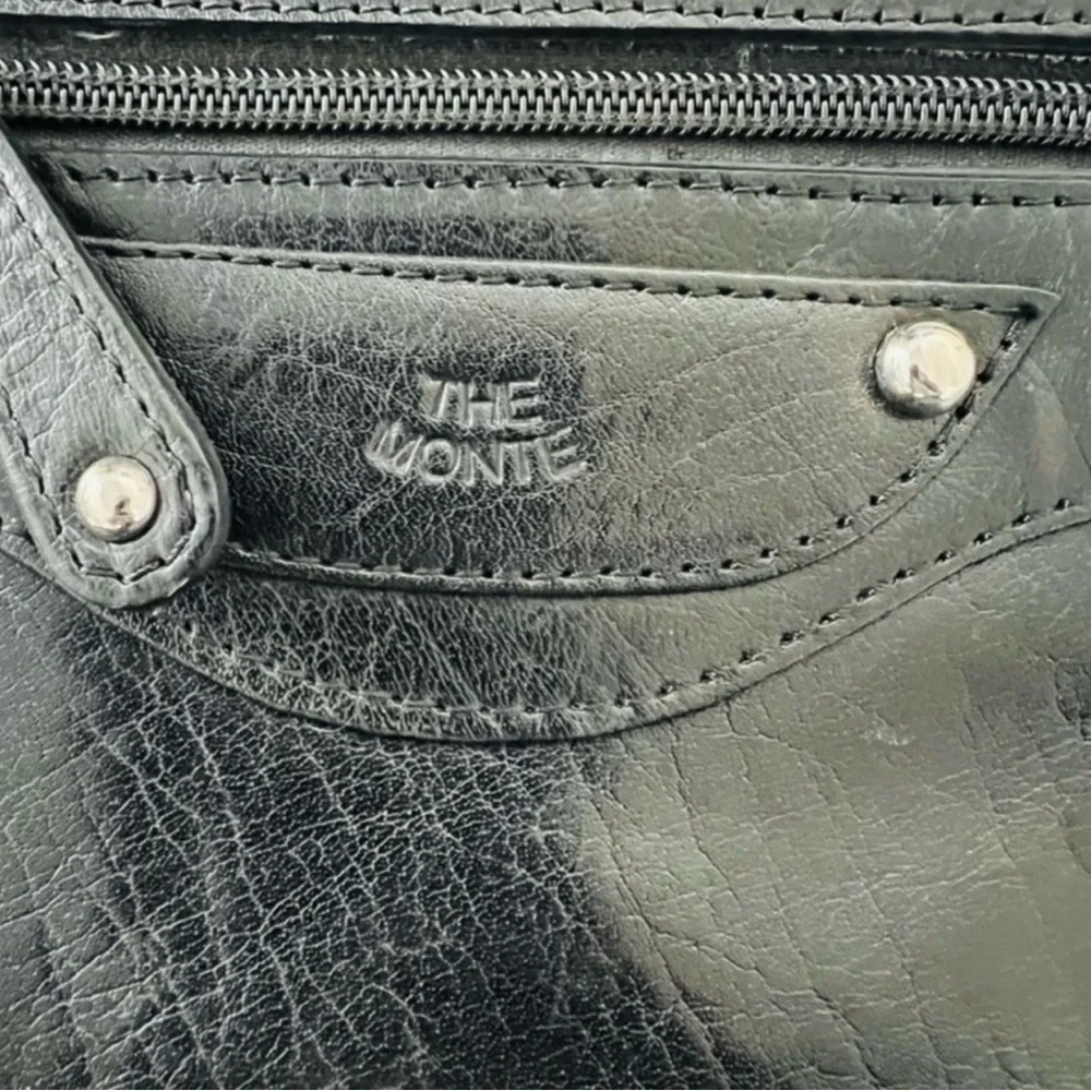 The Monte Black Leather Shoulder Bag Convertible Backpack